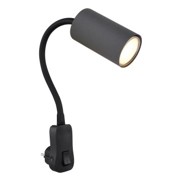 Globo - Väggspotlight flr uttag 1xGU10/35W/230V svart