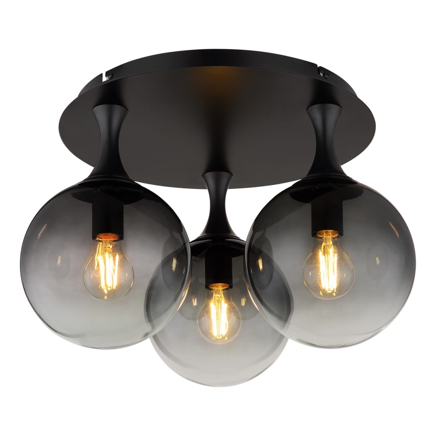 Globo - Ytmonterad ljuskrona 3xE27/10W/230V diameter 46 cm svart