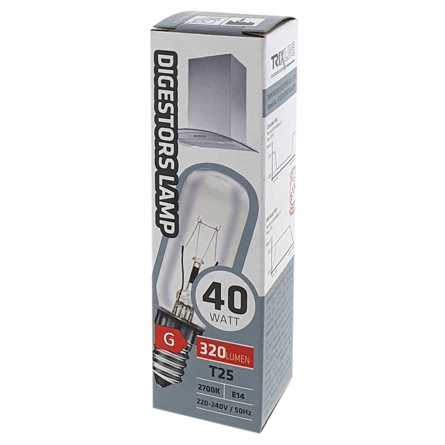 Glödlampa för köksfläkt T25 E14/40W/230V 2700K