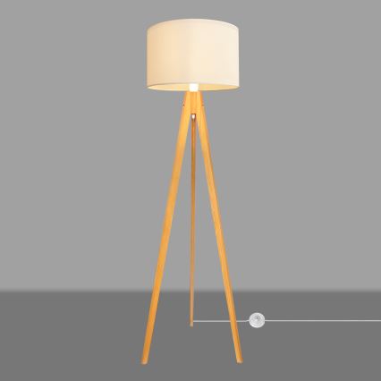 Golv lampa ALBA 1xE27/15W/230V grädde/ek