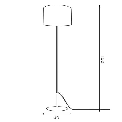 Golv lampa ARDEN 1xE27/60W/230V vit/gyllene