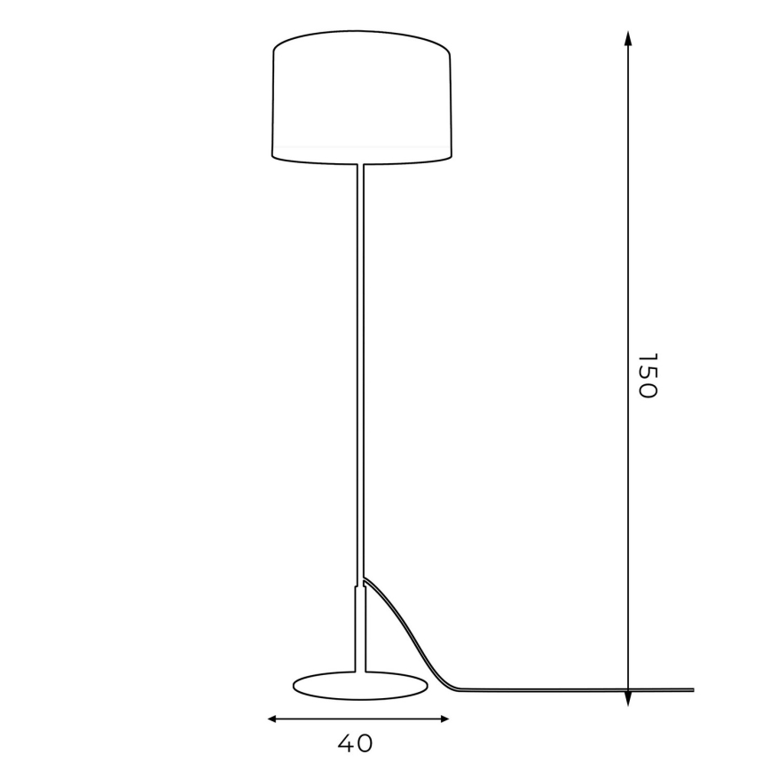 Golv lampa ARDEN 1xE27/60W/230V vit/gyllene