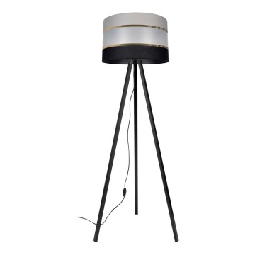 Golv lampa CORAL 1xE27/60W/230V svart/grå/gyllene