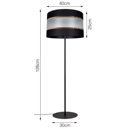 Golv lampa CORAL 1xE27/60W/230V svart