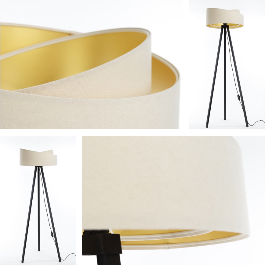 Golv lampa GALAXY 1xE27/60W/230V grädde/svart