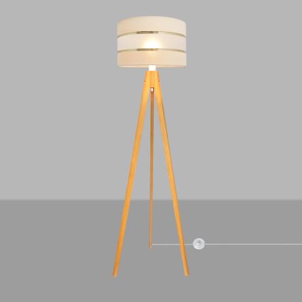 Golv lampa HELEN 1xE27/15W/230V grädde/guld/ek