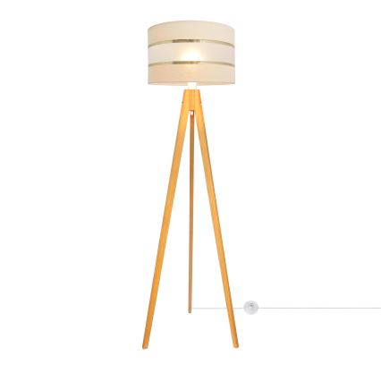 Golv lampa HELEN 1xE27/15W/230V grädde/guld/ek