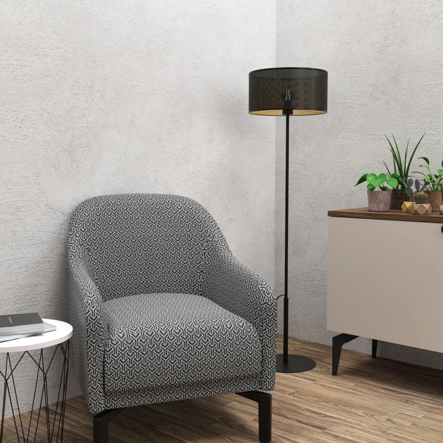 Golv lampa LOFT SHADE 1xE27/60W/230V svart/gyllene