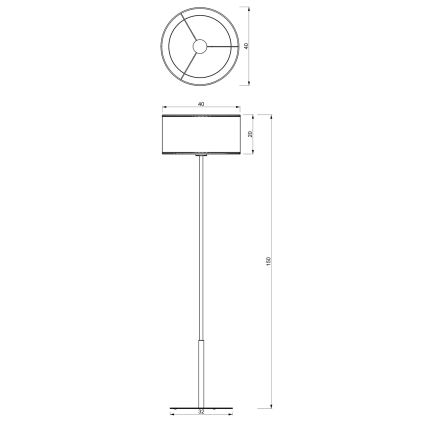 Golv lampa LOFT SHADE 1xE27/60W/230V svart