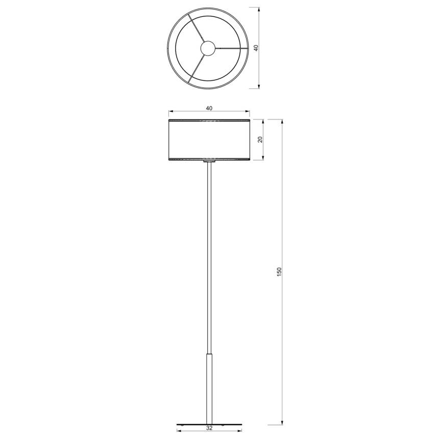 Golv lampa LOFT SHADE 1xE27/60W/230V svart