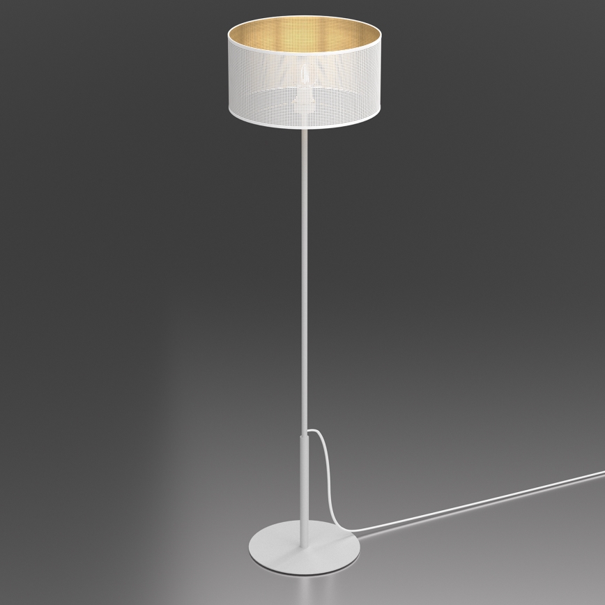Golv lampa LOFT SHADE 1xE27/60W/230V vit/gyllene