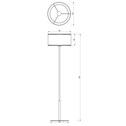 Golv lampa LOFT SHADE 1xE27/60W/230V vit/gyllene