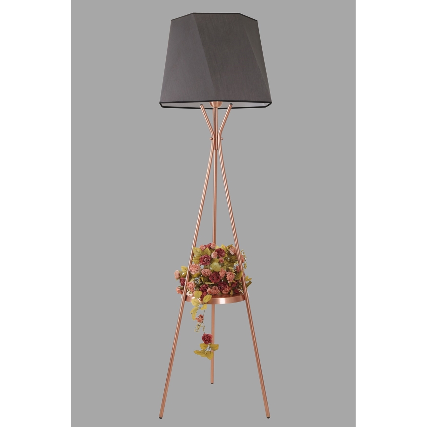 Golv lampa VENEDIK 1xE27/60W/230V grå/koppar