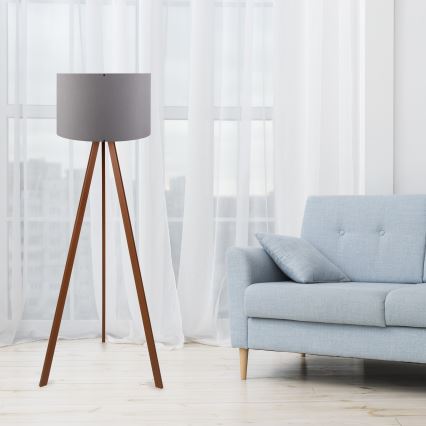 Golvampa AYD 1xE27/60W/230V grå/brun