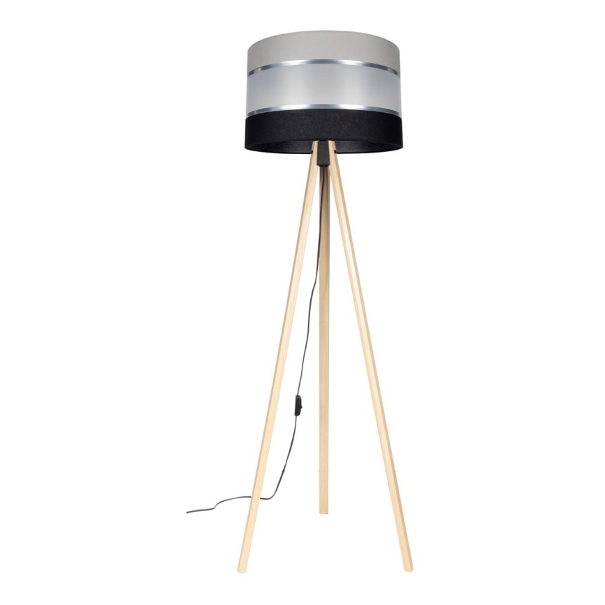 Golvampa CORAL 1xE27/60W/230V beige/svart/grå/matt krom