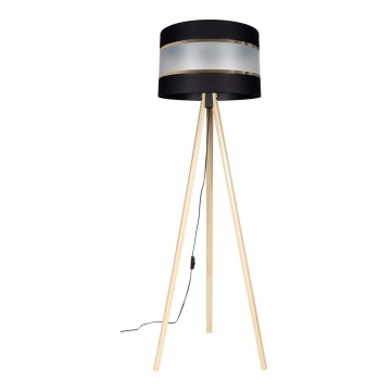 Golvampa CORAL 1xE27/60W/230V beige/svart/guld