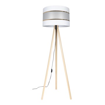 Golvampa CORAL 1xE27/60W/230V beige/vit/guld