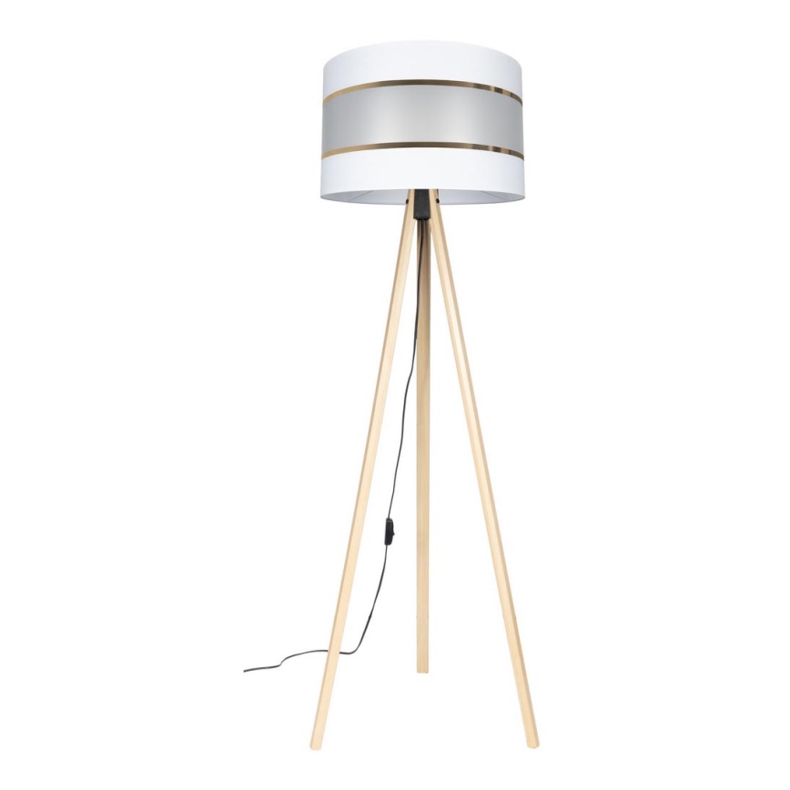 Golvampa CORAL 1xE27/60W/230V beige/vit/guld