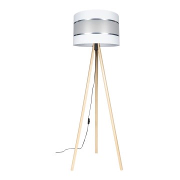 Golvampa CORAL 1xE27/60W/230V beige/vit/mattkrom