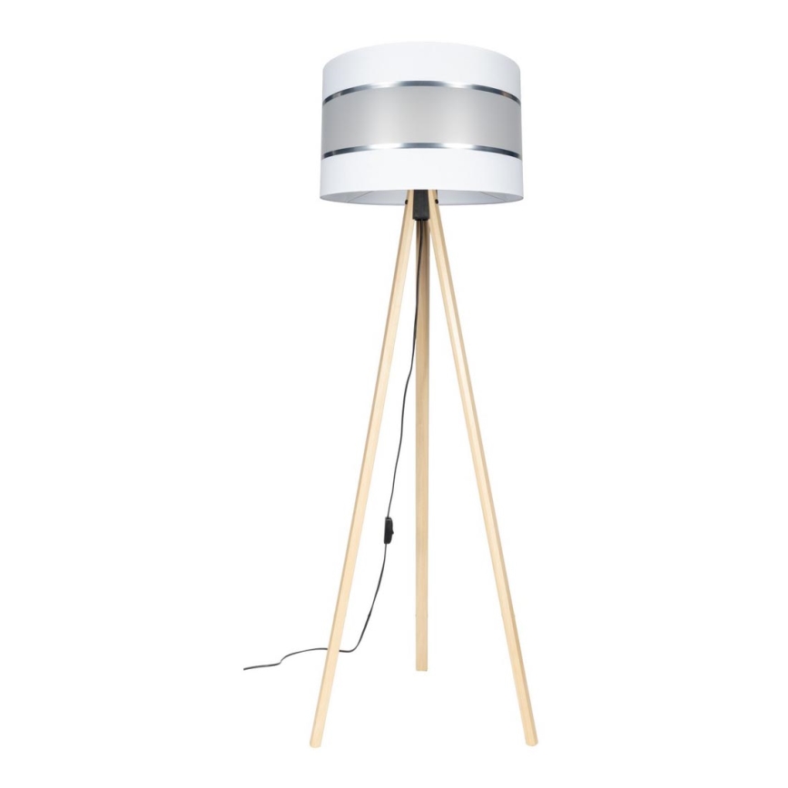 Golvampa CORAL 1xE27/60W/230V beige/vit/mattkrom