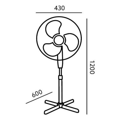 Golvfläkt VIENTO 45W/230V svart