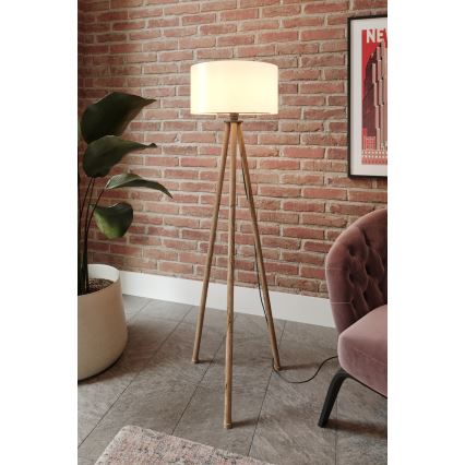 Golvlampa 1xE27/40W/230V beige/vit