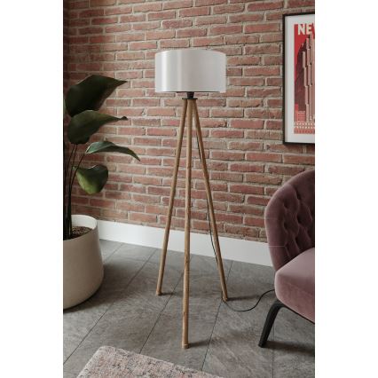 Golvlampa 1xE27/40W/230V beige/vit