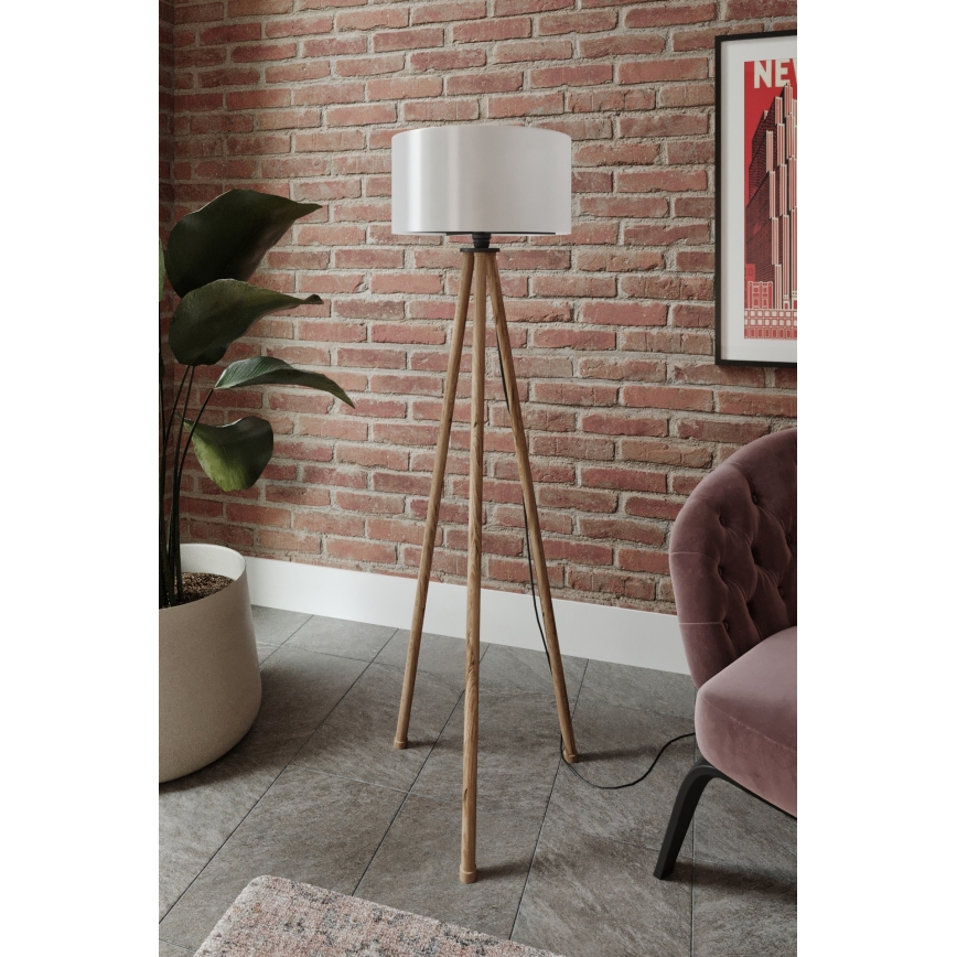 Golvlampa 1xE27/40W/230V beige/vit