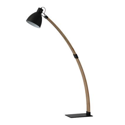 Golvlampa 1xE27/60W/230V askträ/svart