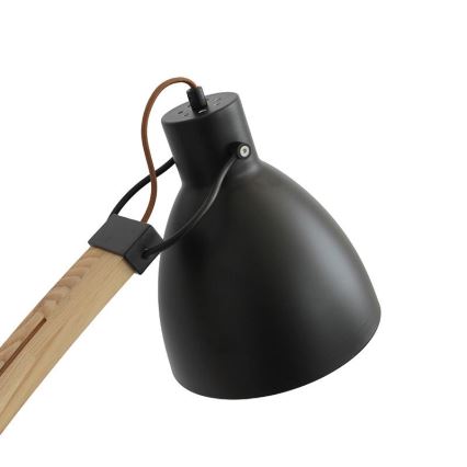 Golvlampa 1xE27/60W/230V askträ/svart