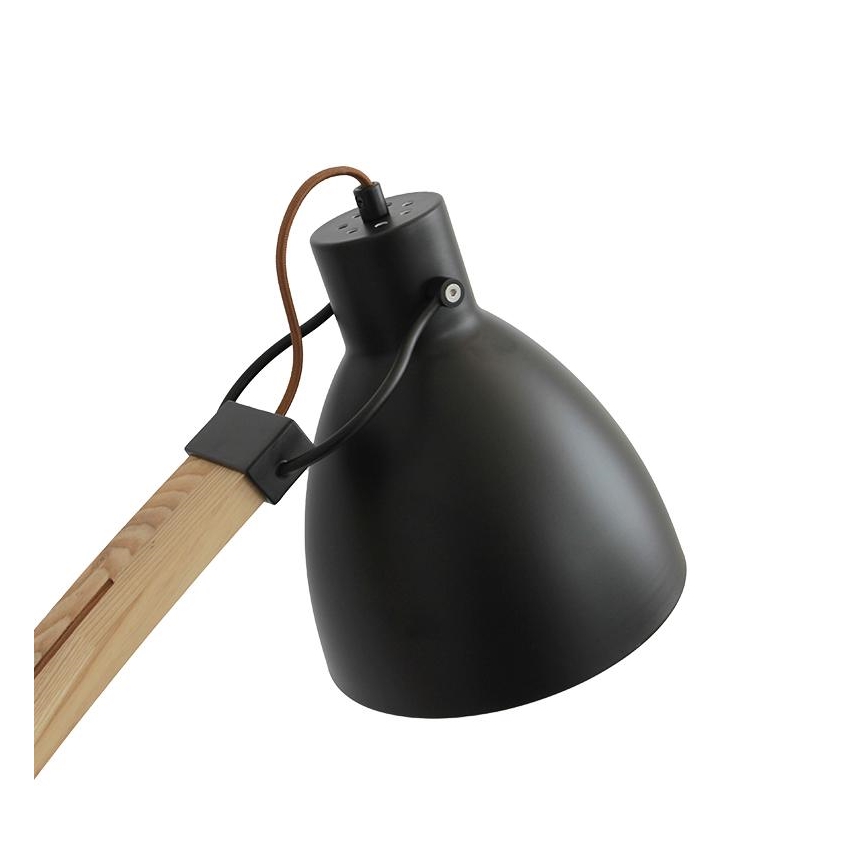 Golvlampa 1xE27/60W/230V askträ/svart