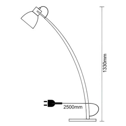 Golvlampa 1xE27/60W/230V askträ/svart