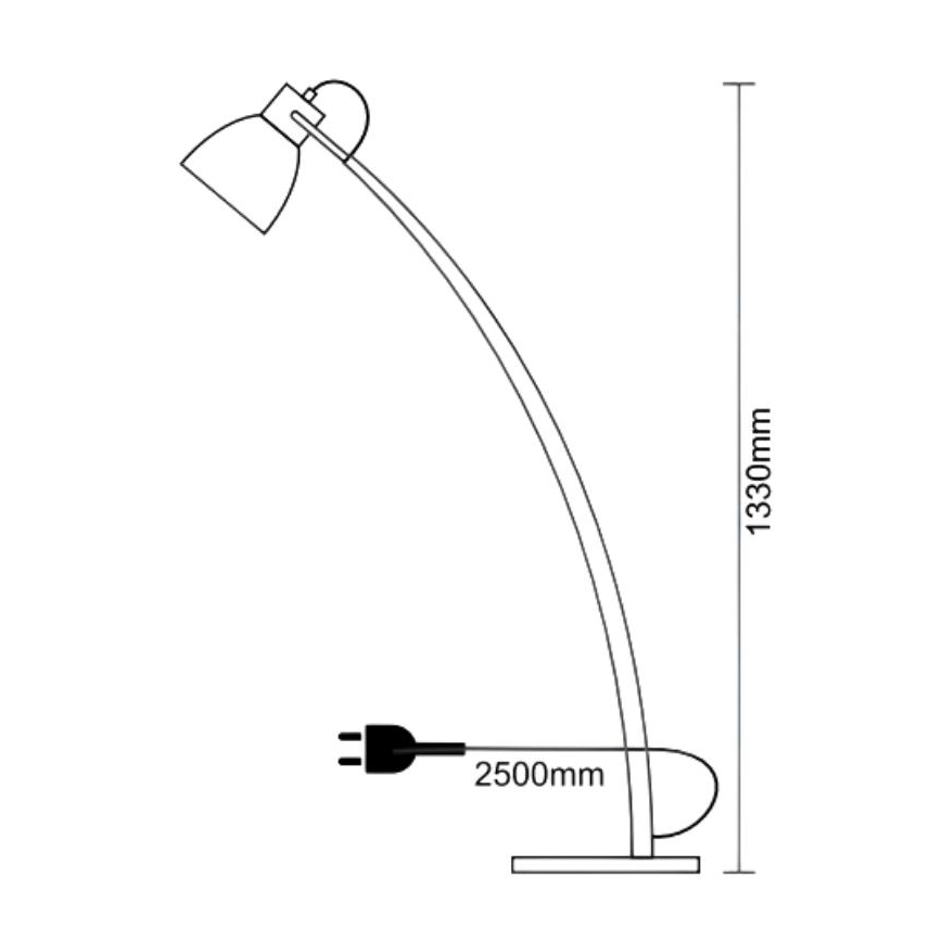 Golvlampa 1xE27/60W/230V askträ/svart