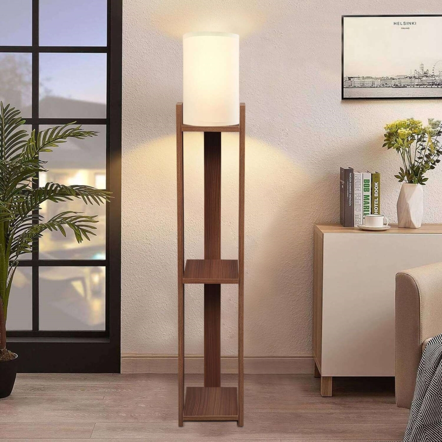 Golvlampa AYD 1xE27/40W/230V brun/creme