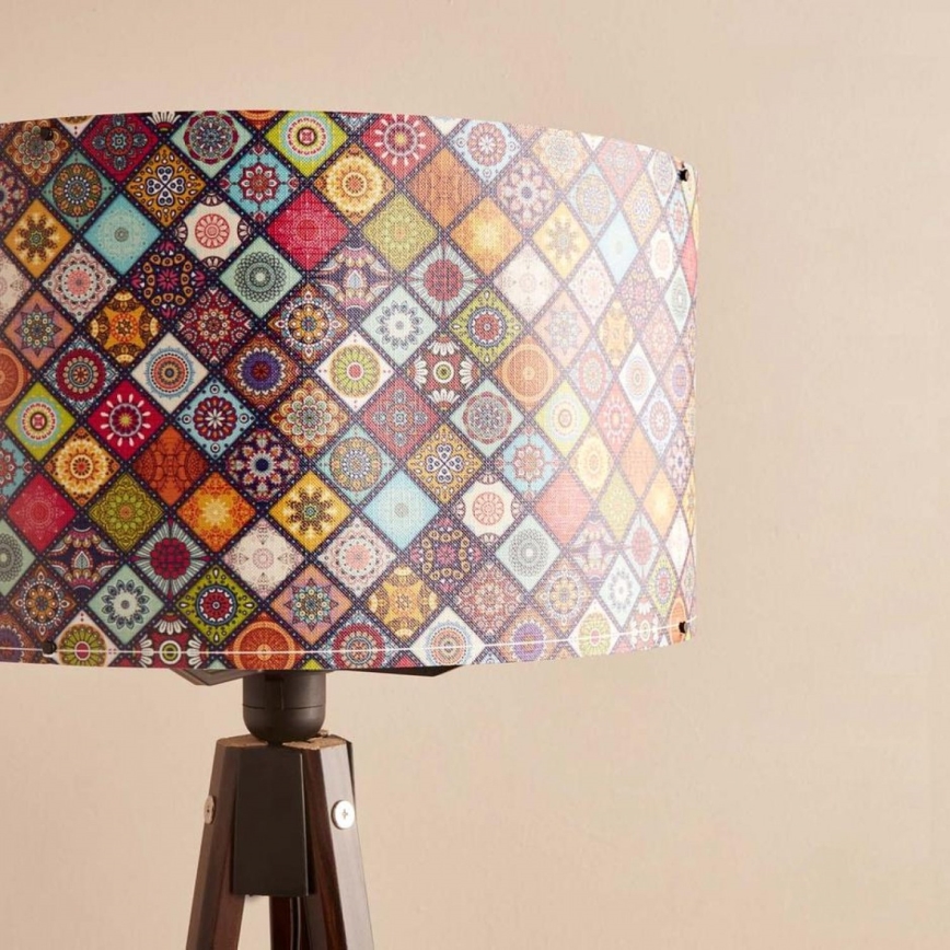 Golvlampa AYD 1xE27/40W/230V brun/flerfärgad