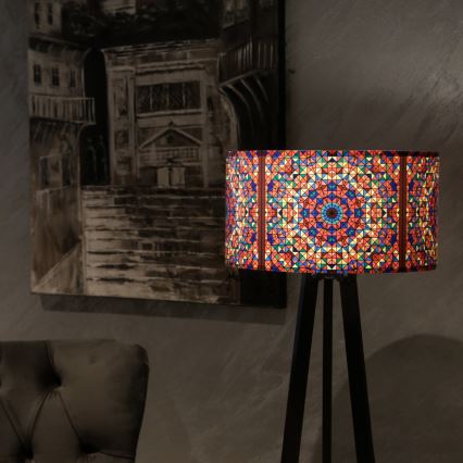 Golvlampa AYD 1xE27/40W/230V brun/flerfärgad
