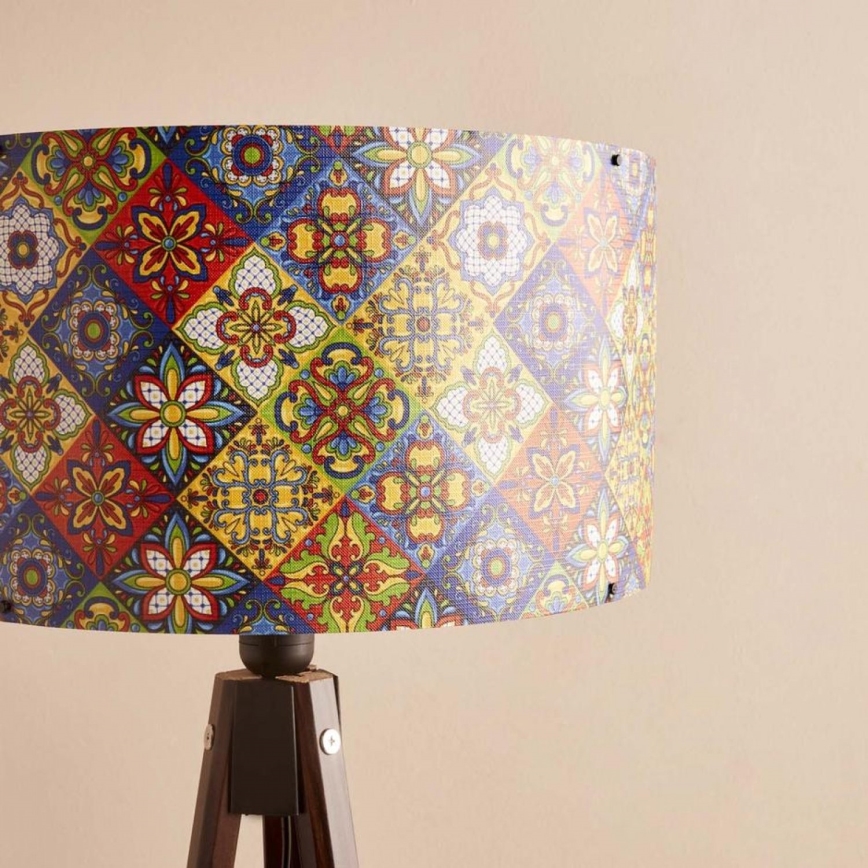 Golvlampa AYD 1xE27/40W/230V brun/multifärgad
