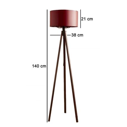 Golvlampa AYD 1xE27/40W/230V brun/röd