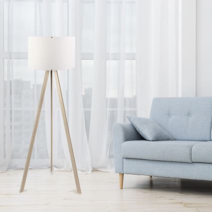 Golvlampa  AYD 1xE27/60W/230V vit /beige