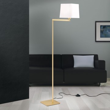 Golvlampa CARLTON 1xE27/40W/230V vit/guld