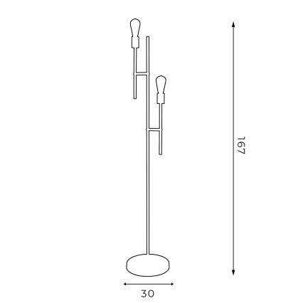 Golvlampa CARTAGO 2xE27/60W/230V svart