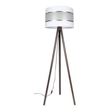 Golvlampa CORAL 1xE27/60W/230V brun/vit/matt krom
