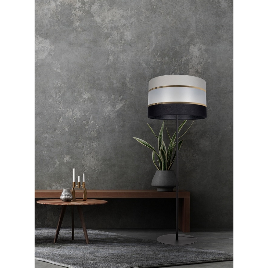 Golvlampa CORAL 1xE27/60W/230V svart/grå