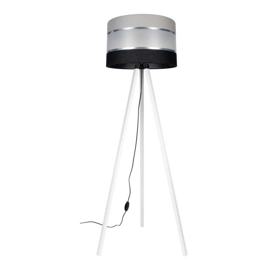 Golvlampa CORAL 1xE27/60W/230V vit/svart/grå/matt krom