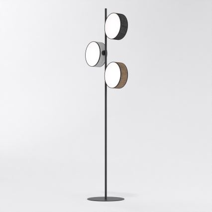 Golvlampa DRUMZ 3xE14/10W/230V svart/brun/grå