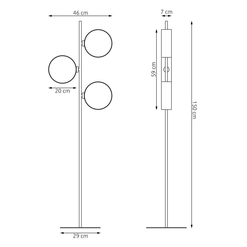Golvlampa DRUMZ 3xE14/10W/230V svart/brun/grå