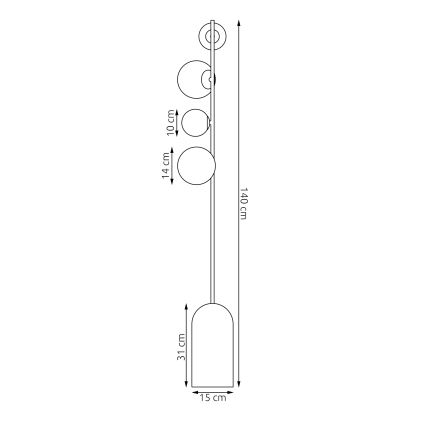 Golvlampa ETNO 4xG9/8W/230V vit