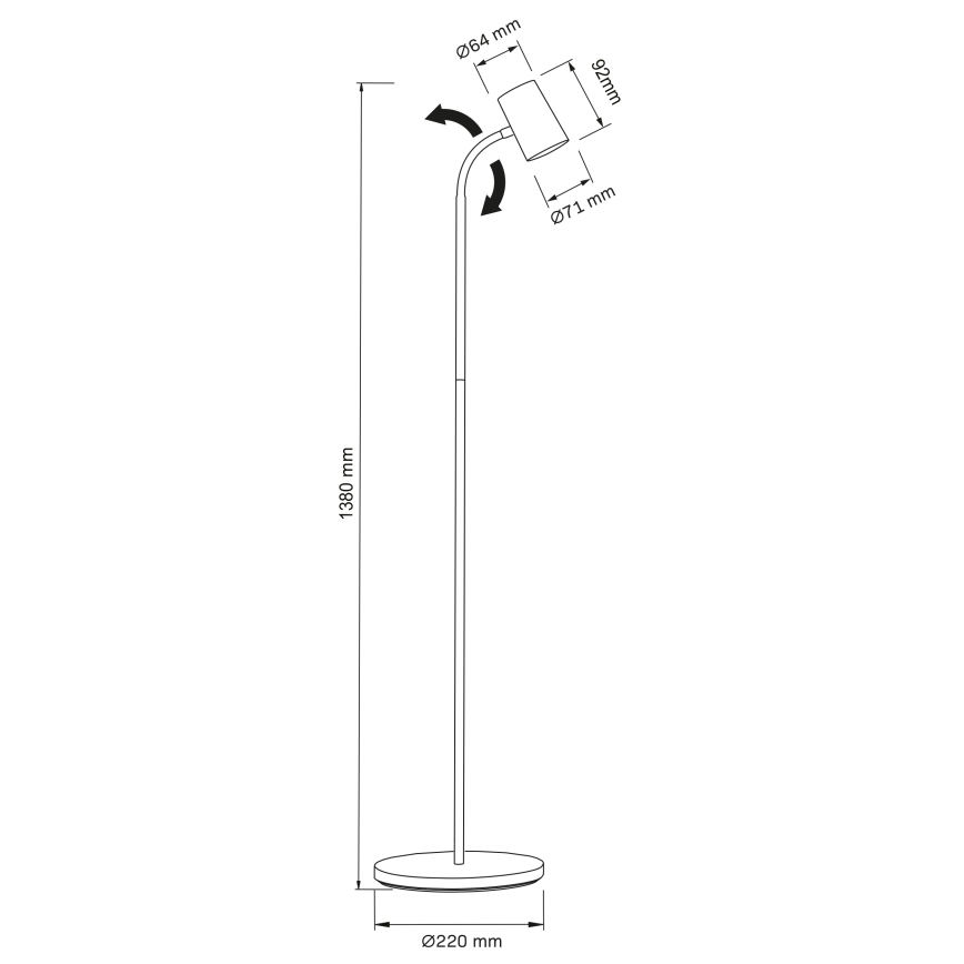 Golvlampa FELIX 1xGU10/9W/230V svart
