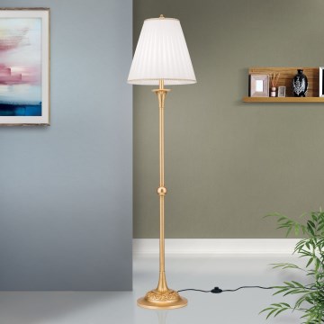 Golvlampa FONSA 1xE27/60W/230V vit/guld