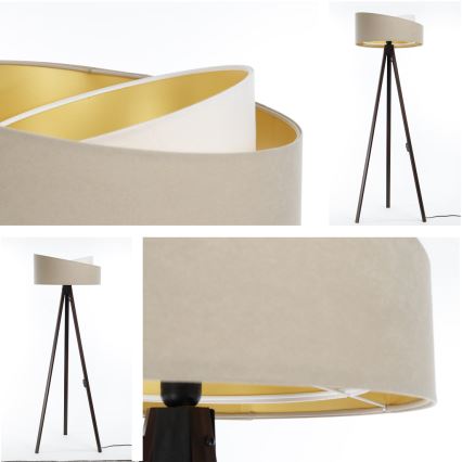 Golvlampa GALAXY 1xE27/60W/230V beige/wenge